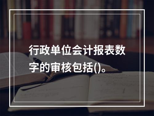 行政单位会计报表数字的审核包括()。