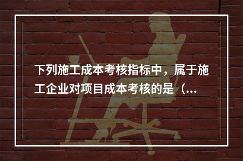 下列施工成本考核指标中，属于施工企业对项目成本考核的是（　）