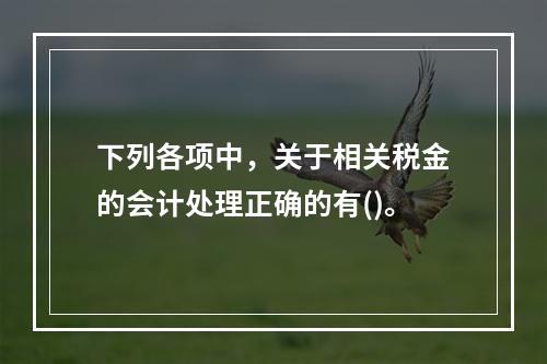 下列各项中，关于相关税金的会计处理正确的有()。