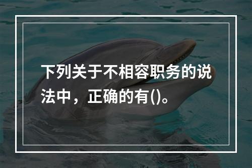 下列关于不相容职务的说法中，正确的有()。