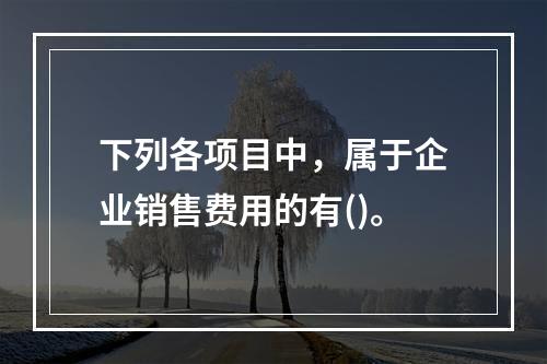 下列各项目中，属于企业销售费用的有()。