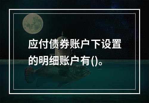 应付债券账户下设置的明细账户有()。