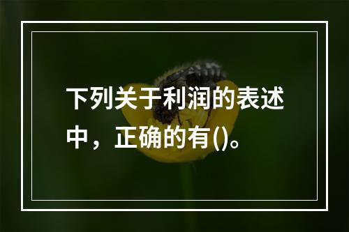 下列关于利润的表述中，正确的有()。