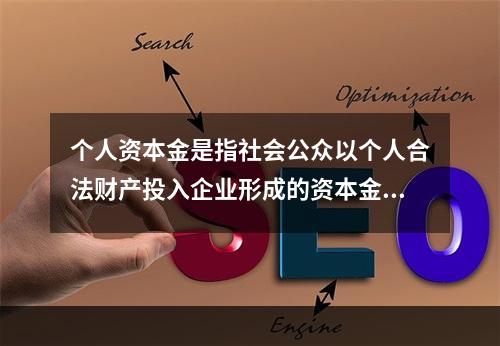 个人资本金是指社会公众以个人合法财产投入企业形成的资本金。(