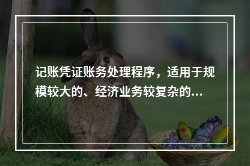 记账凭证账务处理程序，适用于规模较大的、经济业务较复杂的企业