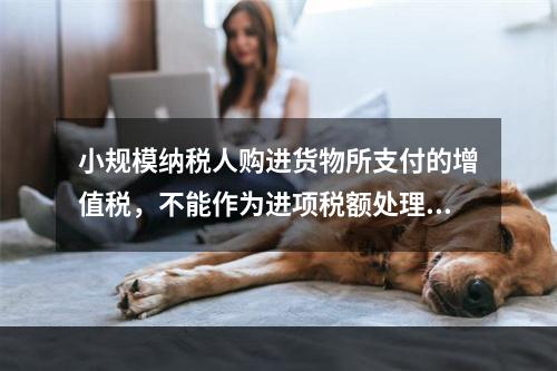 小规模纳税人购进货物所支付的增值税，不能作为进项税额处理，应