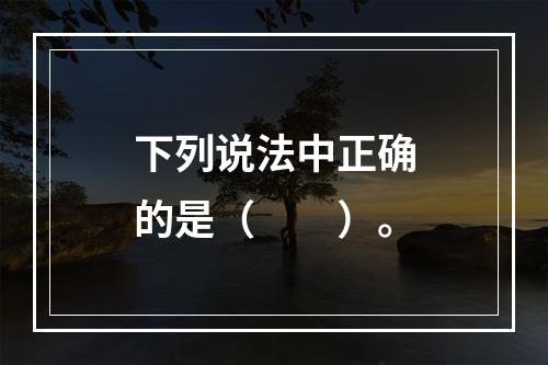 下列说法中正确的是（　　）。