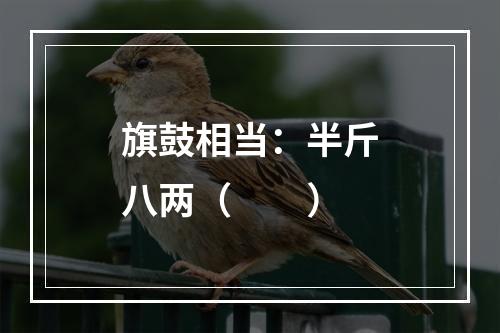 旗鼓相当：半斤八两（　　）