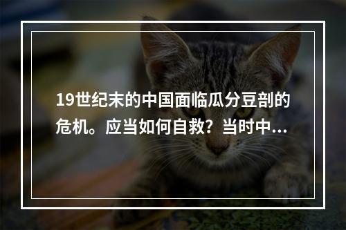 19世纪末的中国面临瓜分豆剖的危机。应当如何自救？当时中国人