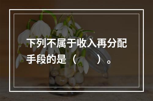 下列不属于收入再分配手段的是（　　）。