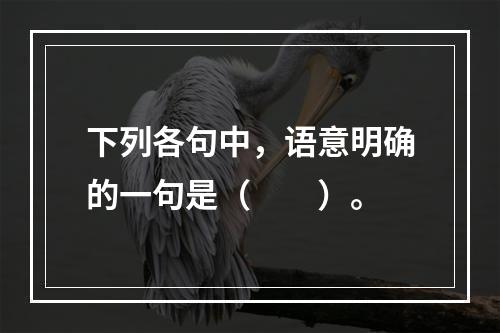 下列各句中，语意明确的一句是（　　）。