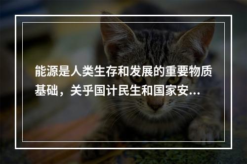 能源是人类生存和发展的重要物质基础，关乎国计民生和国家安全。