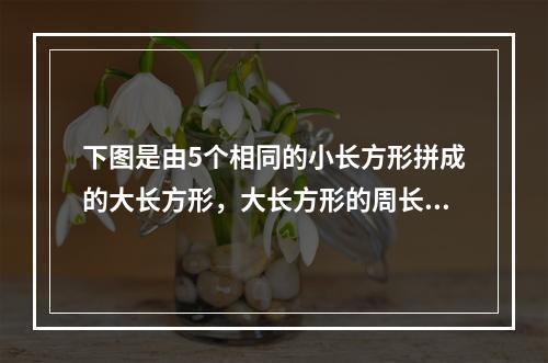 下图是由5个相同的小长方形拼成的大长方形，大长方形的周长是8