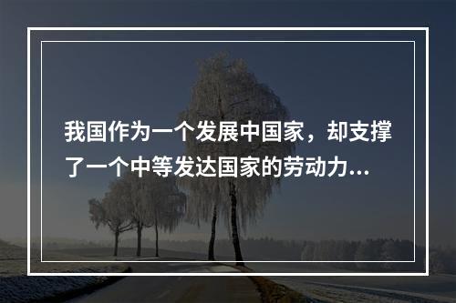 我国作为一个发展中国家，却支撑了一个中等发达国家的劳动力结