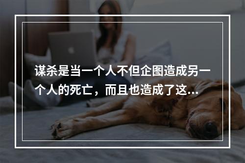 谋杀是当一个人不但企图造成另一个人的死亡，而且也造成了这个