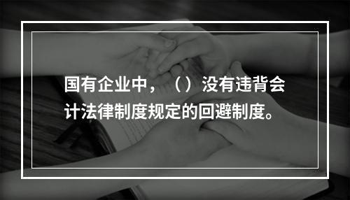 国有企业中，（ ）没有违背会计法律制度规定的回避制度。