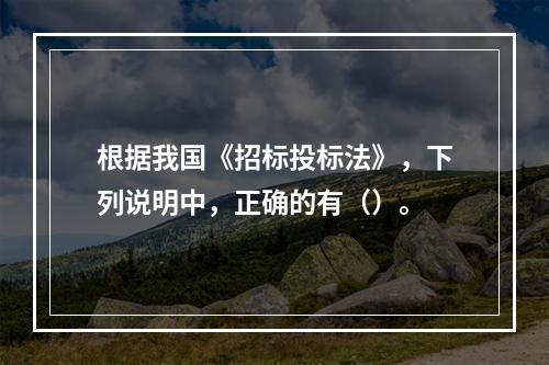 根据我国《招标投标法》，下列说明中，正确的有（）。