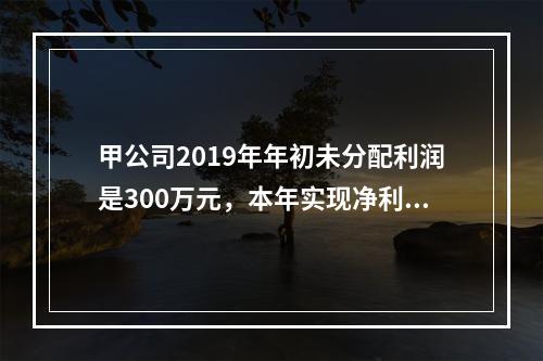 甲公司2019年年初未分配利润是300万元，本年实现净利润5