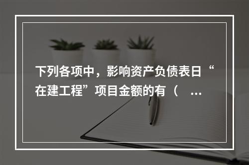 下列各项中，影响资产负债表日“在建工程”项目金额的有（　　）