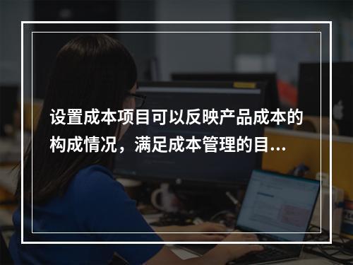 设置成本项目可以反映产品成本的构成情况，满足成本管理的目的和