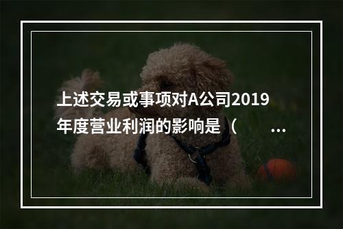 上述交易或事项对A公司2019年度营业利润的影响是（　　）万