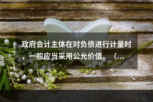 政府会计主体在对负债进行计量时，一般应当采用公允价值。（　　