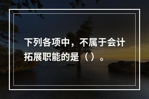 下列各项中，不属于会计拓展职能的是（ ）。