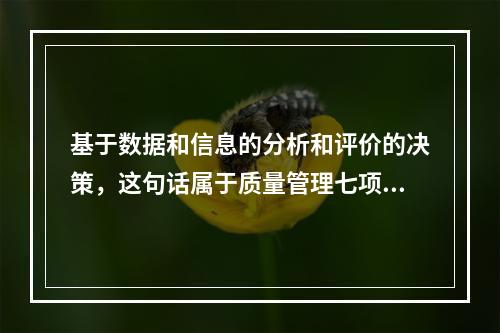 基于数据和信息的分析和评价的决策，这句话属于质量管理七项原则