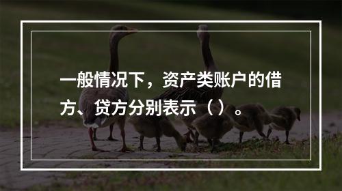 一般情况下，资产类账户的借方、贷方分别表示（ ）。