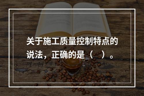 关于施工质量控制特点的说法，正确的是（　）。