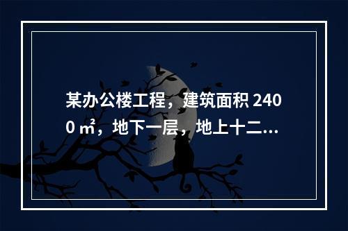 某办公楼工程，建筑面积 2400 ㎡，地下一层，地上十二层，