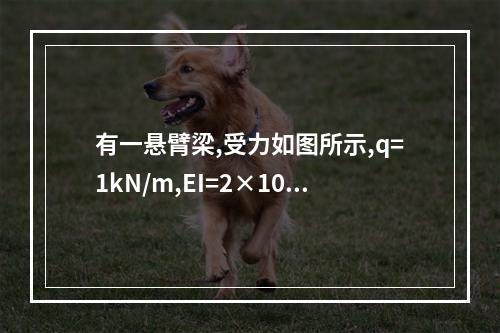 有一悬臂梁,受力如图所示,q=1kN/m,EI=2×10（1