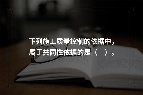 下列施工质量控制的依据中，属于共同性依据的是（　）。