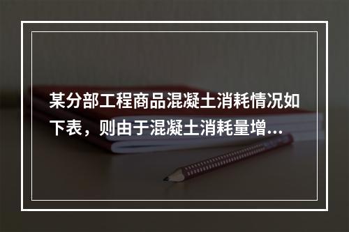 某分部工程商品混凝土消耗情况如下表，则由于混凝土消耗量增加导