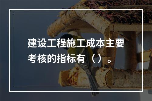 建设工程施工成本主要考核的指标有（ ）。