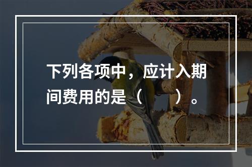 下列各项中，应计入期间费用的是（　　）。