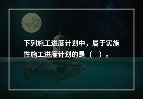 下列施工进度计划中，属于实施性施工进度计划的是（　）。