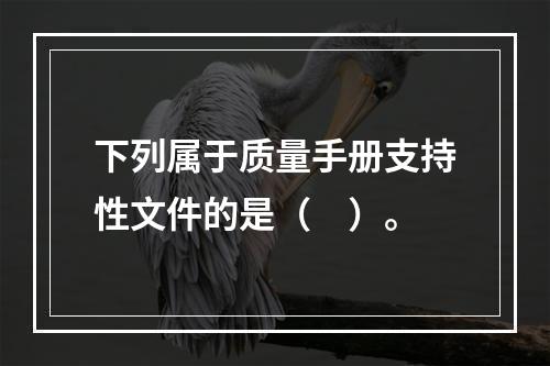 下列属于质量手册支持性文件的是（　）。