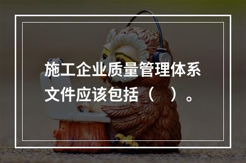 施工企业质量管理体系文件应该包括（　）。