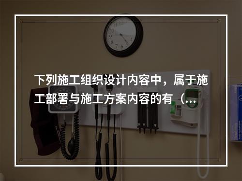 下列施工组织设计内容中，属于施工部署与施工方案内容的有（　）