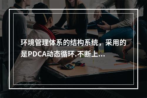 环境管理体系的结构系统，采用的是PDCA动态循环.不断上升的