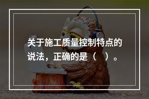 关于施工质量控制特点的说法，正确的是（　）。