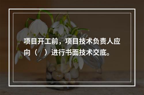 项目开工前，项目技术负责人应向（　）进行书面技术交底。