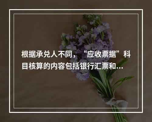 根据承兑人不同，“应收票据”科目核算的内容包括银行汇票和商业