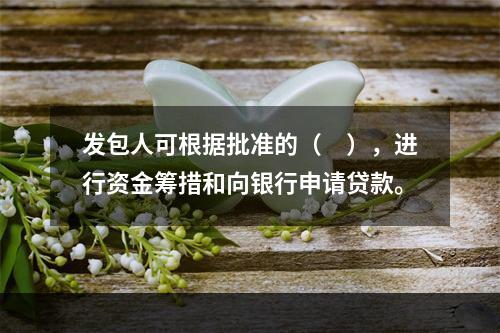 发包人可根据批准的（　），进行资金筹措和向银行申请贷款。