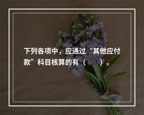 下列各项中，应通过“其他应付款”科目核算的有（　　）。