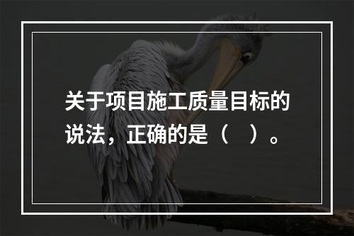 关于项目施工质量目标的说法，正确的是（　）。