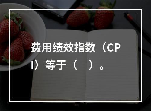 费用绩效指数（CPI）等于（　）。