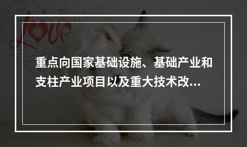 重点向国家基础设施、基础产业和支柱产业项目以及重大技术改造和
