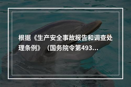 根据《生产安全事故报告和调查处理条例》（国务院令第493号）